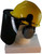 MSA V-Gard Cap Style hard hat with Dark Green Faceshield, Hard Hat Attachment, and Earmuff - Yellow - Left Side