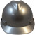 MSA Cap Style Large Jumbo Hard Hats with Fas-Trac Suspensions Silver  - Front View