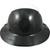 Actual Carbon Fiber Hard Hat - Full Brim Glossy Black and White - Back View