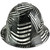 Black and White USA Flag Hydro Dipped Hard Hats Full Brim Style - Front View