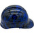 Blue Flames Design Cap Style Hydro Dipped Hard Hats - Right