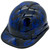 Blue Flames Design Cap Style Hydro Dipped Hard Hats - Edge Oblique Right