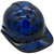 Blue Flames Design Cap Style Hydro Dipped Hard Hats - Edge Oblique Right