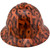 Orange Ribbon Style Full Brim Hydro Dipped Hard Hats - Front