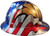 MSA Freedom Series Full Brim American Flag Hard Hats with 2 Eagles - Staz On Suspension - Left Side View