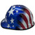 MSA USA Freedom Series Hard Hat with American Flag Stars and Stripes Staz On - Edge Left