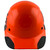 Actual Carbon Fiber Hard Hat - Cap Style Black and Hi Viz Orange - Front View