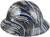 Blue Lives Matter Design Full Brim Hydro Dipped Hard Hat ~ Left Side View