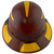 DAX Fiberglass Composite Hard Hat - Full Brim Natural Tan with Reflective Yellow Decal Kit Applied