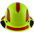DAX Fiberglass Composite Hard Hat - Full Brim High-Viz Lime with Reflective Red Decal Kit Applied