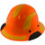 DAX Fiberglass Composite Hard Hat - Full Brim High-Viz Orange with Reflective Yellow Decal Kit Applied