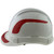 Pyramex Ridgeline Cap Style Hard Hats White with Red Reflective Decals Applied