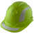 Pyramex Ridgeline Cap Style Hard Hats Lime with White Reflective Decals Applied