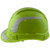 Pyramex Ridgeline Cap Style Hard Hats Lime with White Reflective Decals Applied