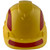 Pyramex Ridgeline Cap Style Hard Hats Yellow with Red Reflective Decals Applied