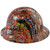 Orange Graffiti Full Brim Hydro Dipped Hard Hats ~ Side View