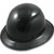 Actual Carbon Fiber Hard Hat - Full Brim Glossy Black with Protective Edge
