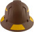 Pyramex Ridgeline Full Brim Style Hard Hat with Copper Pattern with Yellow Decals - Back View