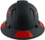 Pyramex Ridgeline Full Brim Style Hard Hat with Matte Black Graphite Pattern with Red Decals - Back View