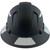 Pyramex Ridgeline Full Brim Style Hard Hat with Matte Black Graphite Pattern with White Decals - Back View