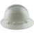 Pyramex Ridgeline Full Brim Style Hard Hat with Shiny White Graphite Pattern with White Decals - Left View