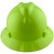 MSA V-Gard Full Brim Hard Hats with One-Touch Suspensions Hi-Viz Yellow Green - Front View