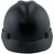 MSA V-Gard Cap Style Hard Hats with One Touch Suspensions Matte Black - Front View