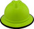 MSA Advance Full Brim Vented Hard hat with 4 point Ratchet Suspension Hi Viz Lime - Front View with edge
