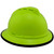 MSA Advance Full Brim Vented Hard hat with 4 point Ratchet Suspension Hi Viz Lime - Right Oblique Front View with edge