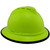 MSA Advance Full Brim Vented Hard hat with 6 point Ratchet Suspension Hi Viz Lime - Oblique Right View with edge