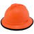 MSA Advance Full Brim Vented Hard hat with 6 point Ratchet Suspension Hi Viz Orange - Right Oblique View with edge