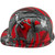 Red Skelly Fish Design Cap Style Hydro Dipped Hard Hats
Left Side View