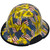 Composite Material Hard Hat - Full Brim Hydro Dipped Don’t Tread on Me Flag Design - Edge Oblique Left