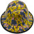 Composite Material Hard Hat - Full Brim Hydro Dipped Don’t Tread on Me Flag Design - Edge Back