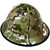 White MultiCam Camo Hydro Dipped Hard Hats Full Brim Style - Edge Oblique Right