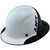 DAX Fiberglass Composite Hard Hat - Full Brim Glossy Black and White - Oblique Left