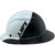 DAX Fiberglass Composite Hard Hat - Full Brim Glossy Black and White - Left
