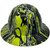 Carbon Fiber Material Hard Hat - Full Brim Hydro Dipped Toxic - Back