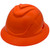 MSA Full Brim C1 Vented Hard Hats with 4 Point Ratchet Suspensions HiViz Orange - Oblique Left