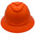 MSA Full Brim C1 Vented Hard Hats with 4 Point Ratchet Suspensions HiViz Orange - Front