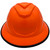 MSA Full Brim C1 Vented Hard Hats with 4 Point Ratchet Suspensions HiViz Orange - Edge Front