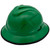 MSA Full Brim C1 Vented Hard Hats with 4 Point Ratchet Suspensions Green - Edge Oblique Left