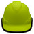 Front View Edge Pyramex Ridgeline Cap Style Hard Hat with Matte Lime Graphite Pattern 
