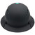 Fiber Reinforced Hard Hat Full Brim Matte Black - Front View