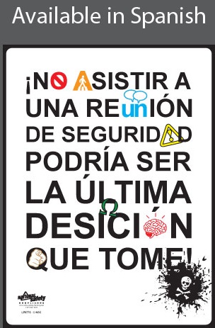 Safety Meeting Typography Safety Poster in SPANISH  pic 1 Safety Meeting Typography Safety Poster in SPANISH  pic 1