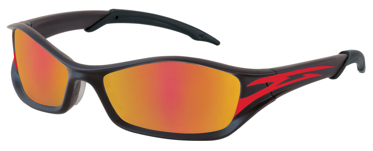 Crews Tribal Safety Glasses ~ Graphite/Red Tattoo Frame ~ Fire Mirror Lens Crews Tribal Safety Glasses ~ Graphite/Red Tattoo Frame ~ Fire Mirror Lens