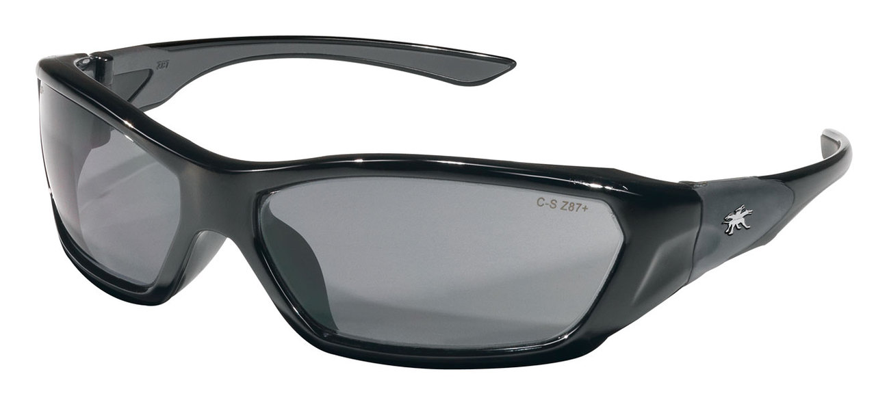 Crews Force Flex Safety Glasses ~ Black Frame - Smoke Lens Crews Force Flex Safety Glasses ~ Black Frame - Smoke Lens