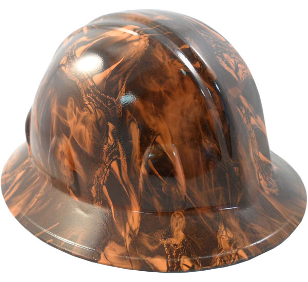Venom Snake Orange Hydro Dipped Hard Hats Full Brim Style Venom Snake Orange Hydro Dipped Hard Hats Full Brim Style