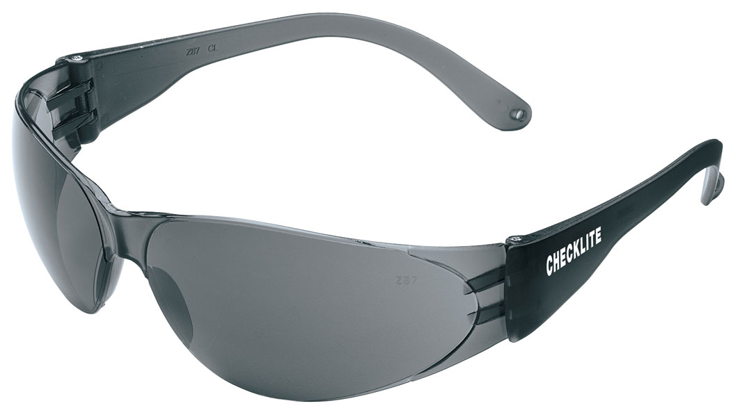 Crews Checklite Safety Glasses ~ Grey Lens/Grey Temples