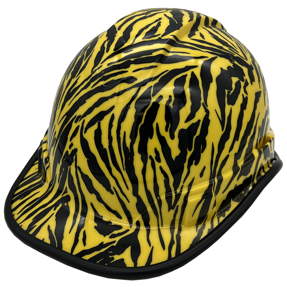 Tiger Yellow Hydro Dipped Cap Style Hard Hat - Edge Oblique Left